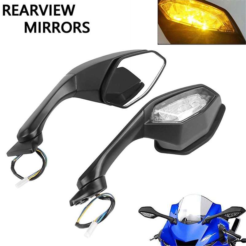 Motorcycle Rear View Mirrors with Turn Signals for R1 R6 YZF-R1 YZF-R6 2017 2018 2019 2020