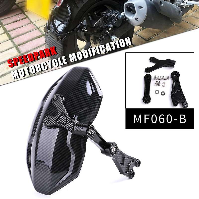 Motorcycle Rear Wheel Mudguard Carbon Fiber Splash Guard Cover without Bracket for Tires Below 14 In