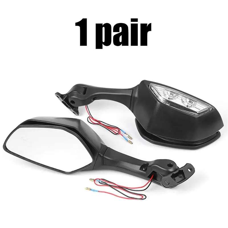 Motorcycle Rearview Mirrors with LED Turn Signals Lights for Ninja -10R ZX10R 10R 2011-2015