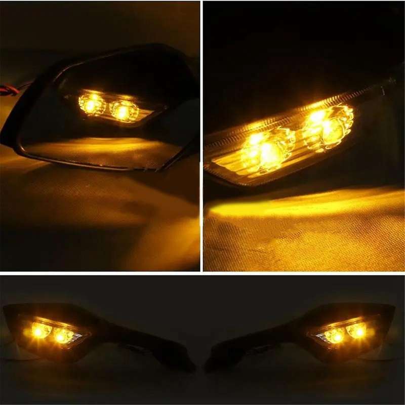 Motorcycle Rearview Mirrors with LED Turn Signals Lights for Ninja -10R ZX10R 10R 2011-2015