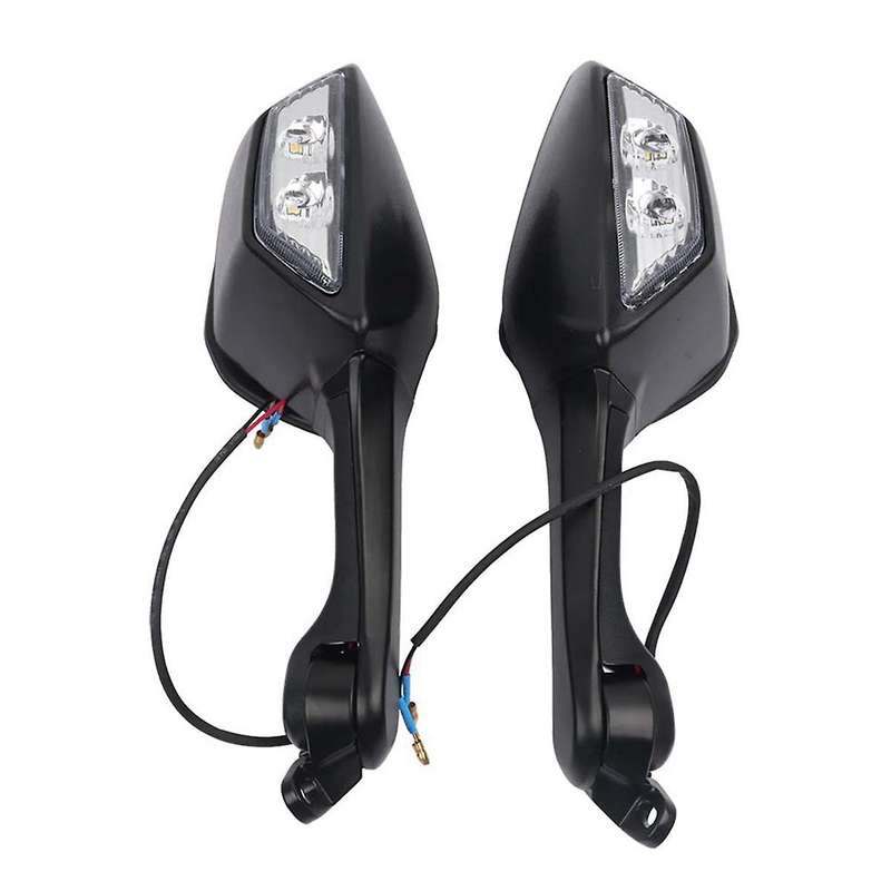 Motorcycle Rearview Mirrors with LED Turn Signals Lights for 400 650 -10R ZX10R