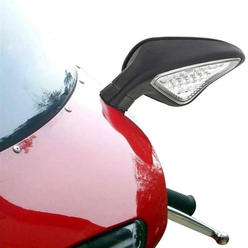 Motorcycle Rearview Mirror with Turn Signal LED Mirror for 848 1098 1098S 1098R 1198 1198S 1198R