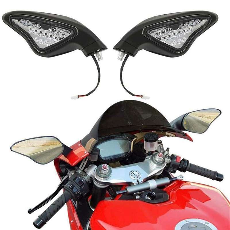 Motorcycle Rearview Mirror with Turn Signal LED Mirror for 848 1098 1098S 1098R 1198 1198S 1198R
