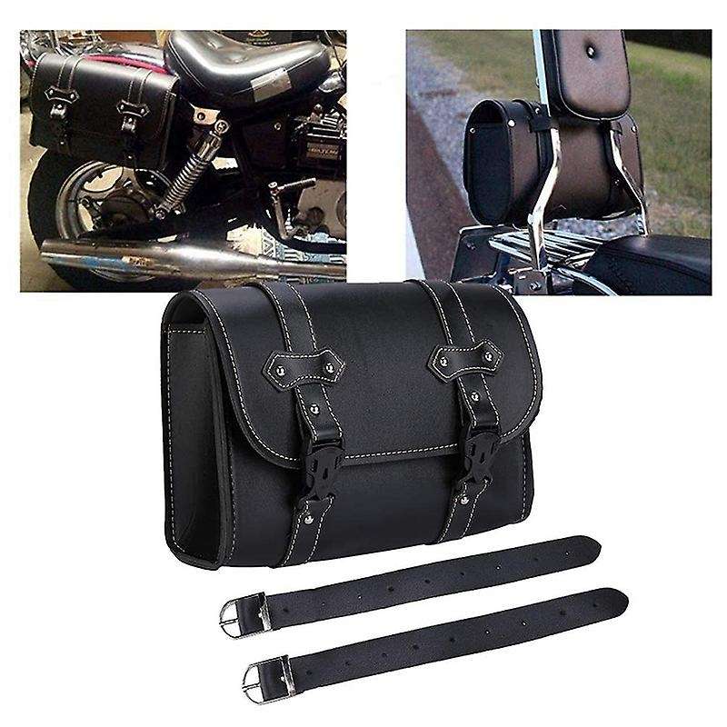 Motorcycle Saddle Bag PU Leather Tool Roll Sissy Bar Bag Motor Side Luggage Travel Tool Tail Bag 2 M