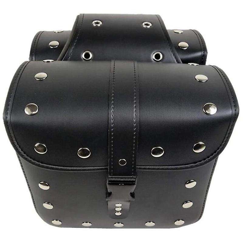 Motorcycle Saddle Bags, 2 Pack Universal PU Leather Saddlebags for Shadow Boulevard