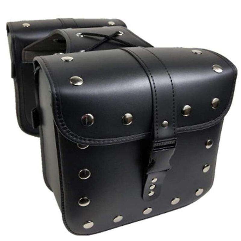 Motorcycle Saddle Bags, 2 Pack Universal PU Leather Saddlebags for Shadow Boulevard