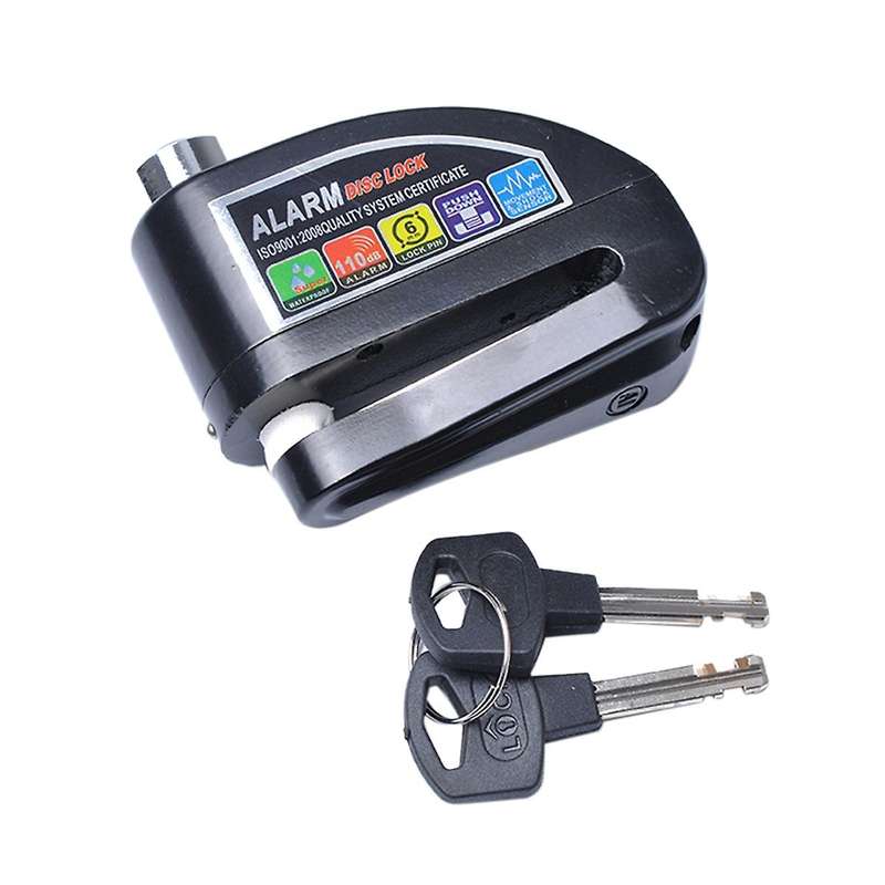 Motorcycle Scooter Bicycle Anti-Theft Wheel Disc Brake Lock Security Alarm Black