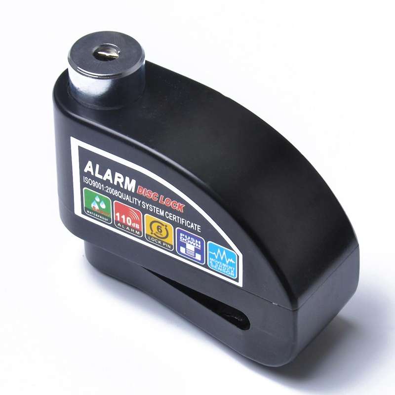Motorcycle Scooter Bicycle Anti-Theft Wheel Disc Brake Lock Security Alarm Black