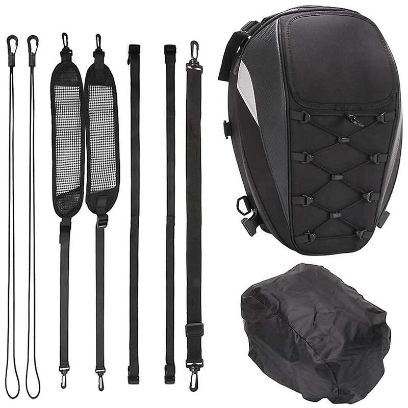 Motorcycle Seat Bag Tail Bag Backpack Waterproof Motorbike Helmet Bag Storage Bags