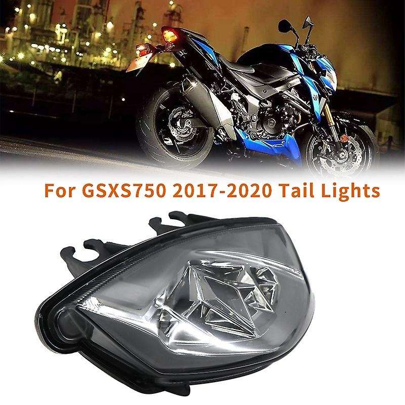 Motorcycle Sequential LED Tail Lights Black Lens Brake Rear Turn Signals Integrated Light for GSXS75