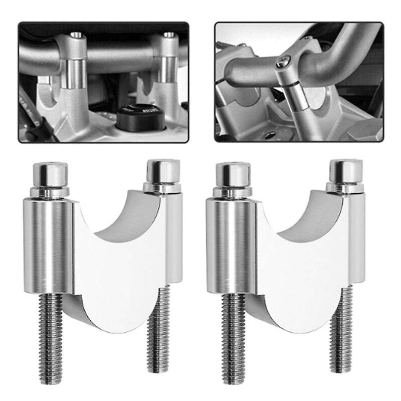 Motorcycle Silver Handlebar Riser Mount Handle Clamp Universal 22mm for - R1200Gs MT07 MT09