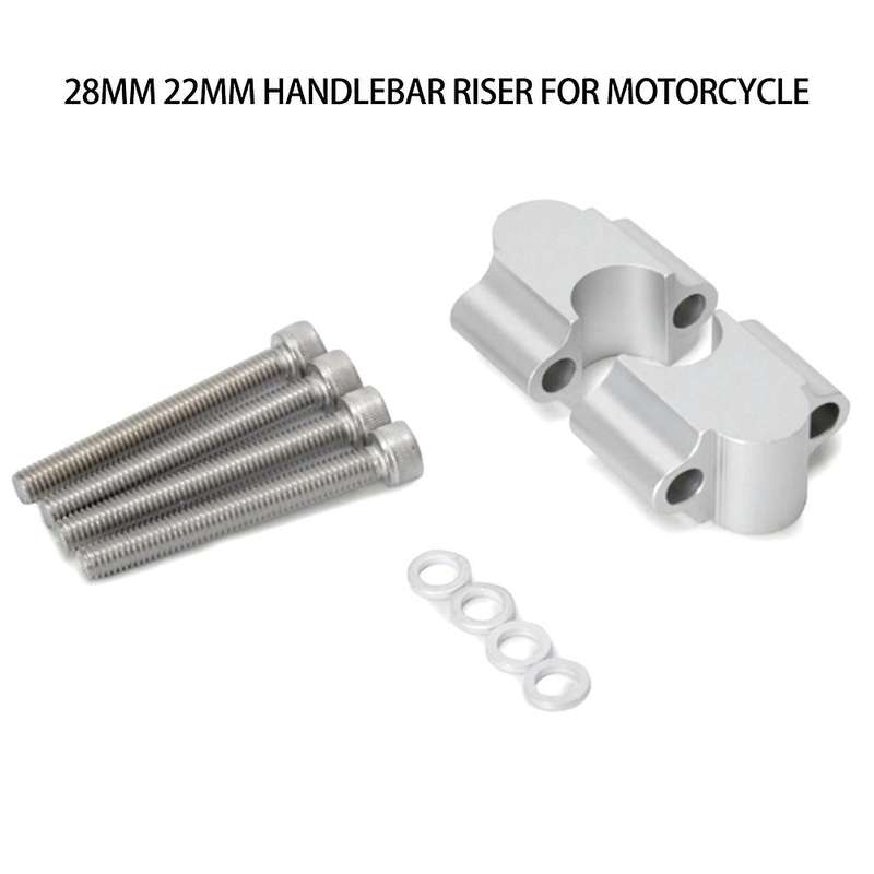 Motorcycle Silver Handlebar Riser Mount Handle Clamp Universal 22mm for - R1200Gs MT07 MT09