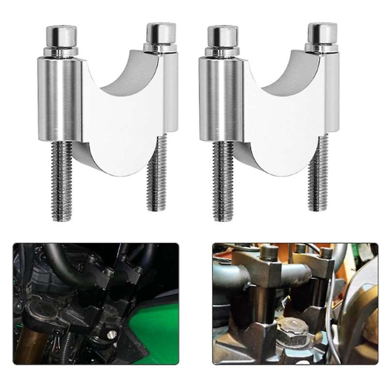 Motorcycle Silver Handlebar Riser Mount Handle Clamp Universal 22mm for - R1200Gs MT07 MT09