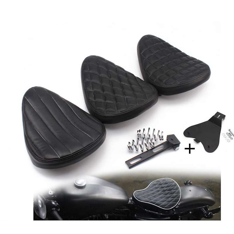 Motorcycle Solo Seat with Baseplate and Springs Bracket Sitting Cushion Mounting Kit for 883 Vertica