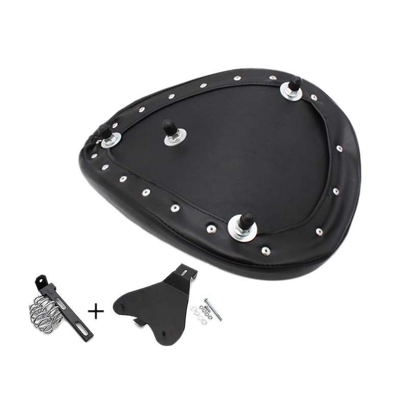 Motorcycle Solo Seat with Baseplate and Springs Bracket Sitting Cushion Mounting Kit for 883 Vertica