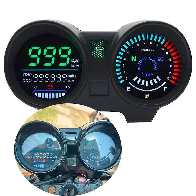 Motorcycle Speedometer Digital Led Panel Tachometer for Brazilian 150 Cg150 Fan150 2010 2012 Green