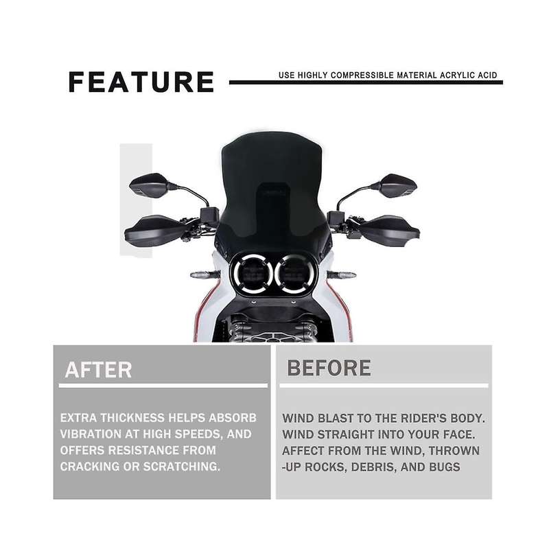 Motorcycle Sports Windscreen Windshield Visor Deflector for Desertx Desert X 2022 2023(black)