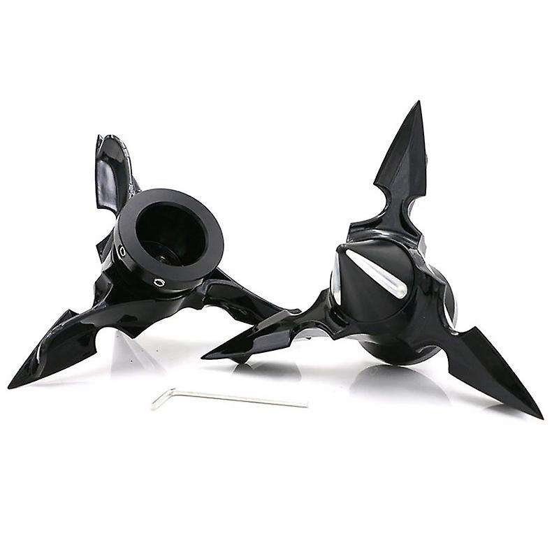 Motorcycle Spun Blade Spinning Front Axle Cap Nut Cover for XL883 XL1200 X48 Softail XL XG(Black)