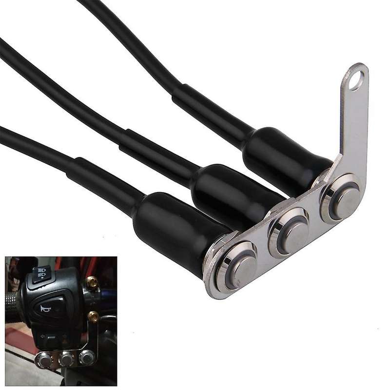 Motorcycle Switch Handlebar Adjustable Mount Waterproof Switches ON-OFF Push 3 Buttons for Headlight