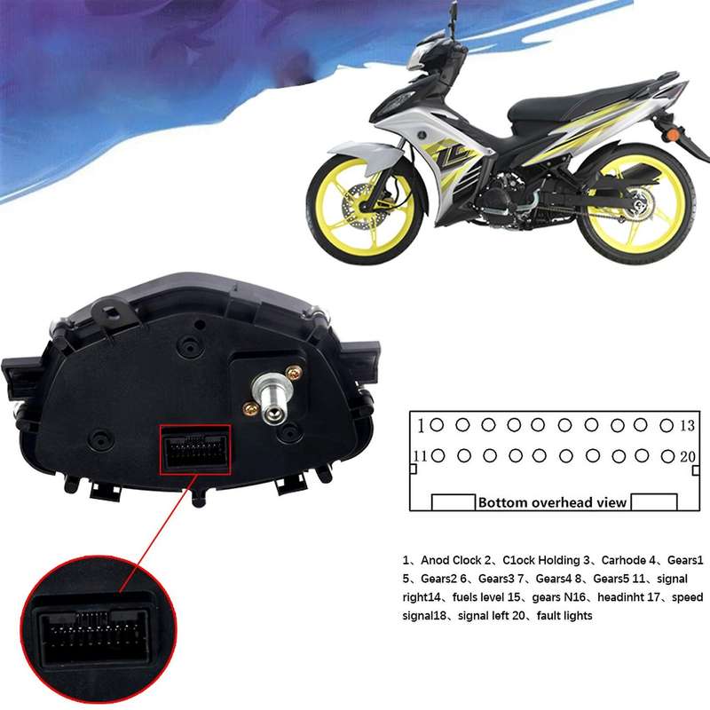Motorcycle Tachometer Digital Odometer Speedometer Meter Gauge Instrument for LC135
