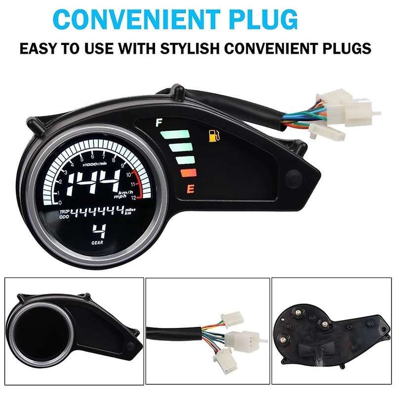Motorcycle Tachometer LCD Digital Odometer Speedometer Meter with Gear Display for XR150 XR-150L XL1