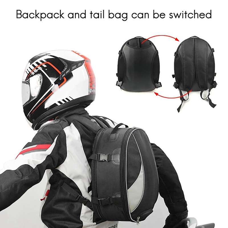 Motorcycle Tail Bag Dual Use Motorcycle Seat Bag with Waterproof Cover 28L Expandable Luggage Storag