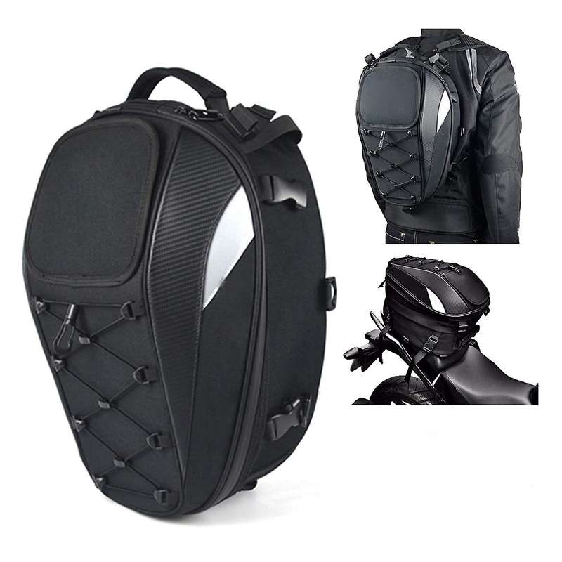 Motorcycle Tail Bag, Seat Bag, Dual Use Motorcycle Waterproof Helmet Bag for Motorbike, Dirt Bike