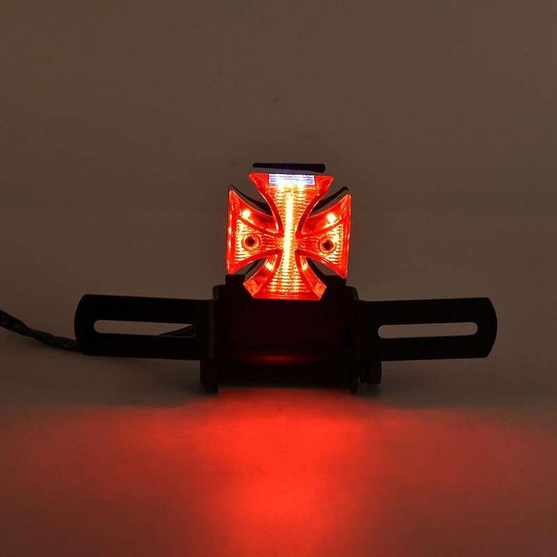 Motorcycle Tail Light Choppers Dirt Bike Maltese LED Rear License Plate Tail Light for Most Dual Spo