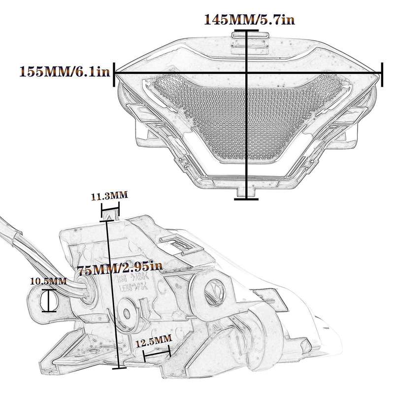 Motorcycle Tail Light Brake Turn Signal Lamp Flowing Flash for YZF R3 R25 Y15ZR MT03 MT07 FZ07 LC150