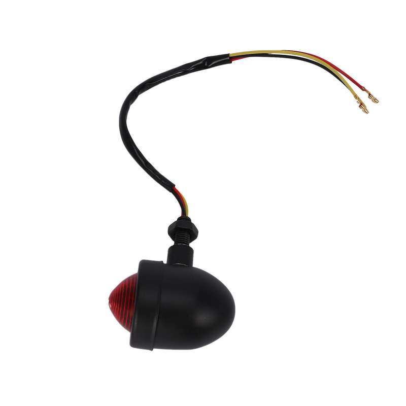 Motorcycle Tail Light Retro PC Lens Brake Lamp Stop Light License Plate Holder 12V Universal Fits Mo