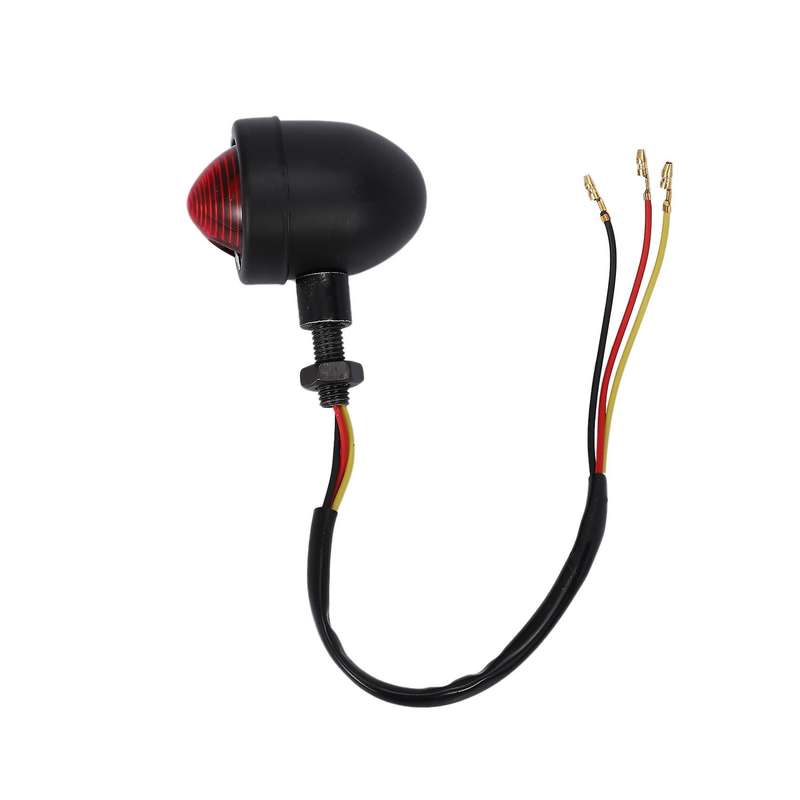 Motorcycle Tail Light Retro PC Lens Brake Lamp Stop Light License Plate Holder 12V Universal Fits Mo