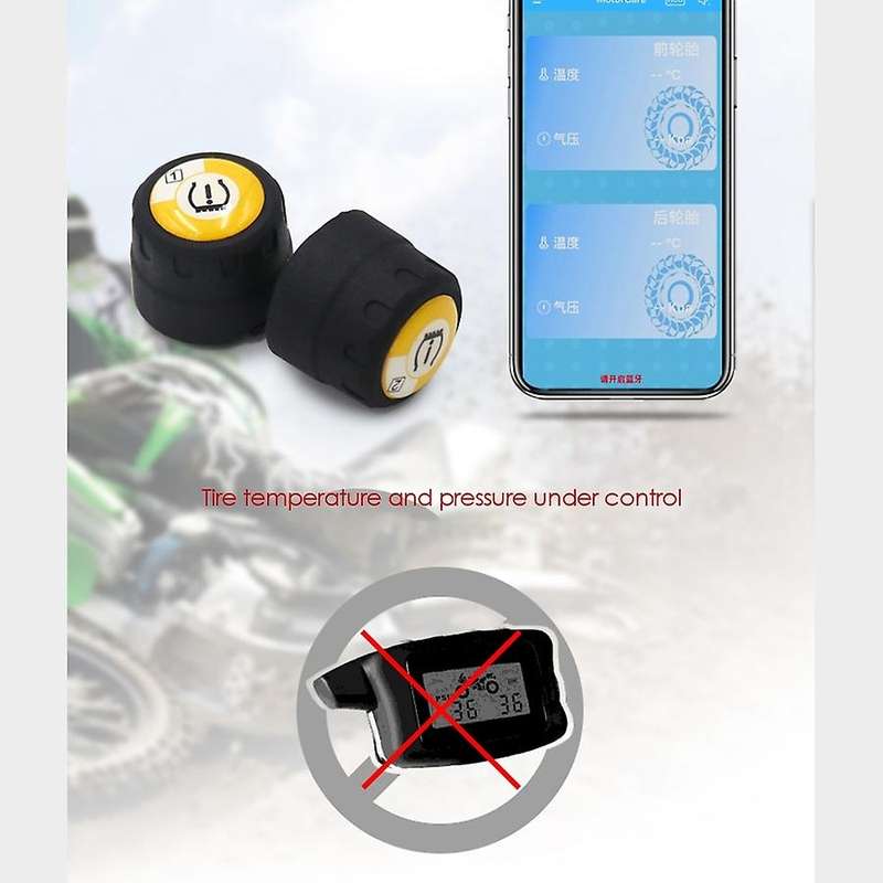 Motorcycle Tire Tyre Pressure Monitoring System 2 External Sensors for IOS Android APP Mobile Phone