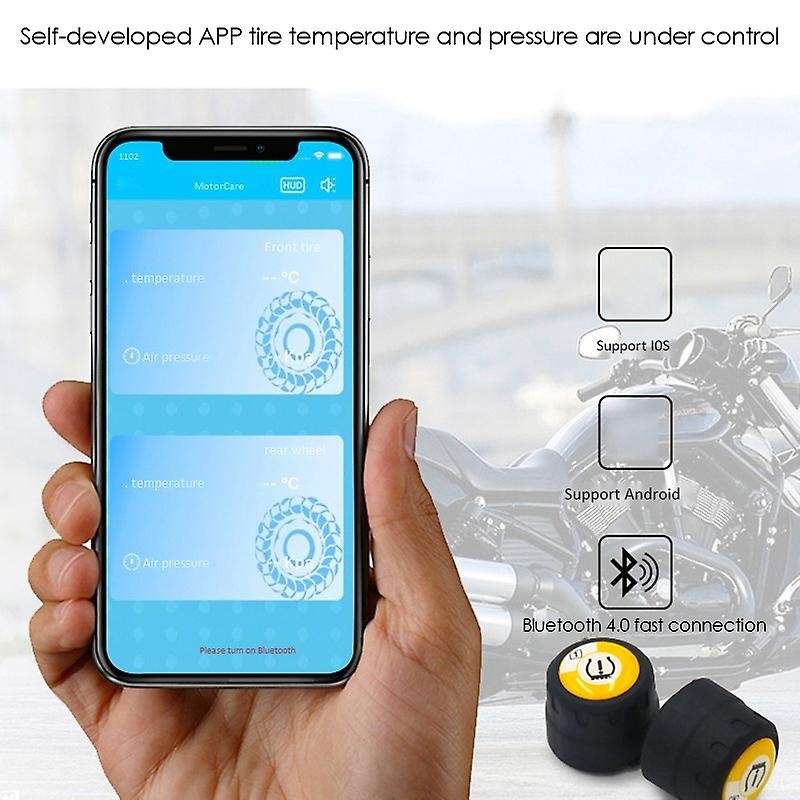 Motorcycle Tire Tyre Pressure Monitoring System 2 External Sensors for IOS Android APP Mobile Phone