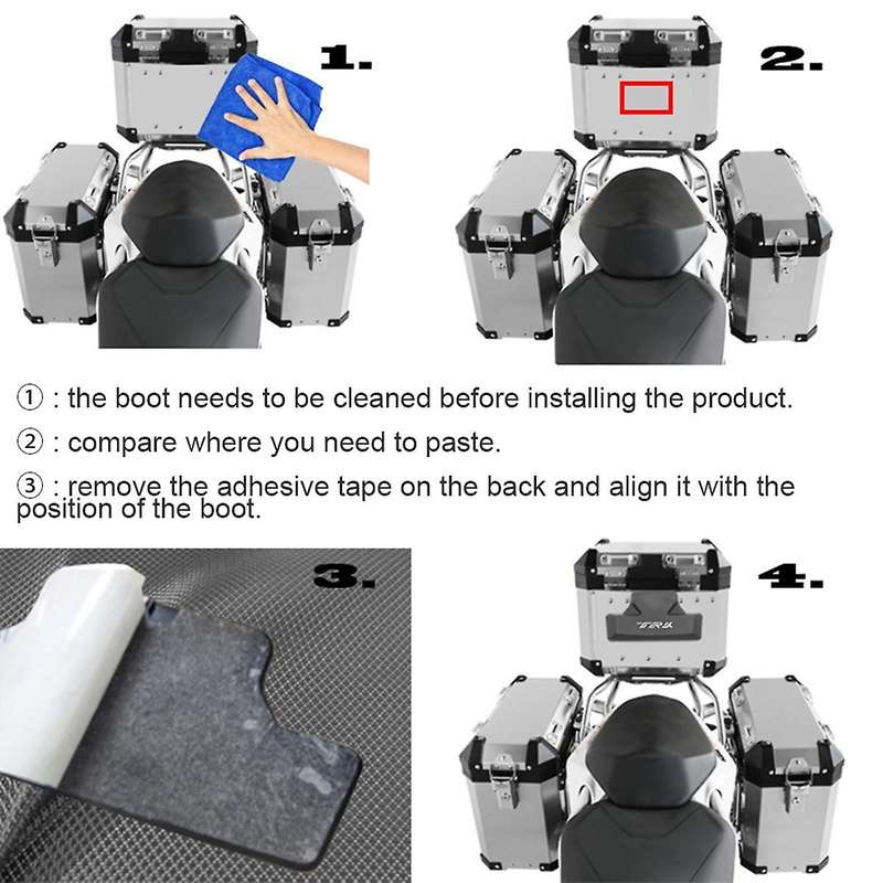 Motorcycle Topcase Set Backrest Cushion Top Case for TRK 251 TRK502 2017-2021 Accessories (White)
