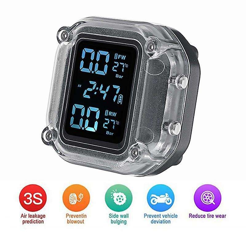 Motorcycle TPMS Motor Bike Motorbike Scooter Tire Pressure Monitoring System Magnetic Charging Exter