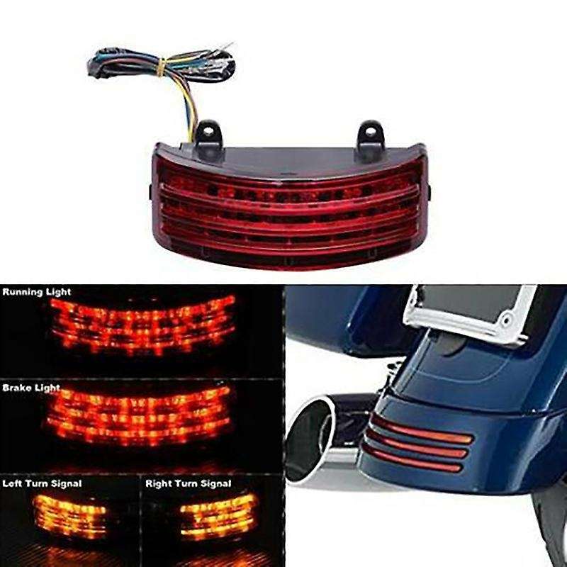 Motorcycle Tri-Bar LED Rear Tail Brake Tip Light for Touring 2014-2019 Street Glide&Road Glide 2015-