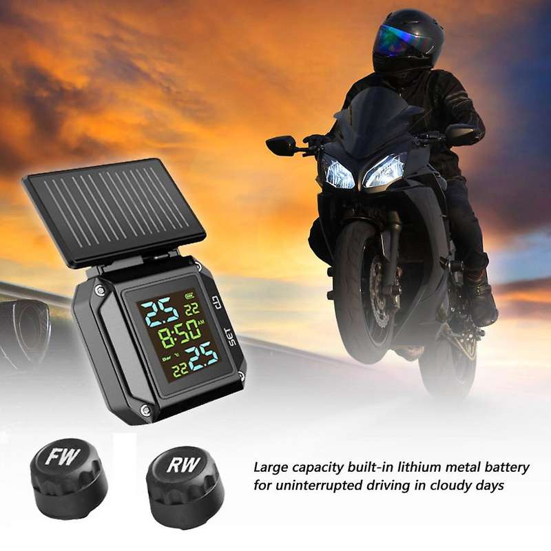 Motorcycle TPMS Motorbike Waterproof LCD Tire Pressure Monitoring System Tyre Temperature Alarm Syst