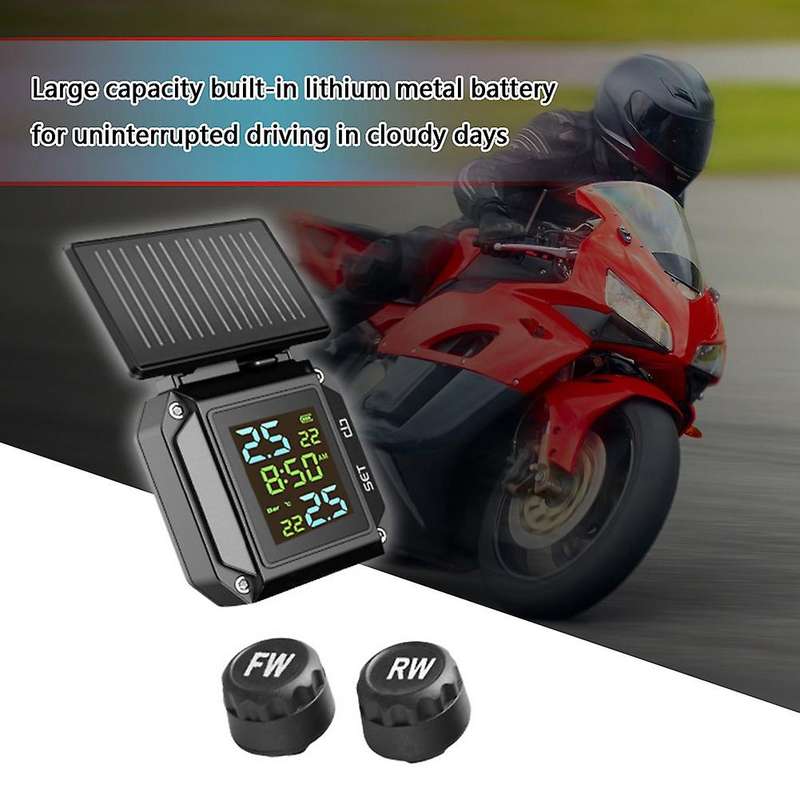 Motorcycle TPMS Motorbike Waterproof LCD Tire Pressure Monitoring System Tyre Temperature Alarm Syst