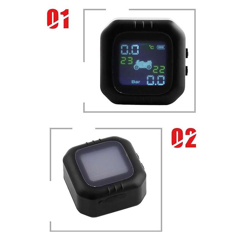 Motorcycle TPMS Motor Tire Pressure Tyre Temperature Monitoring Alarm System with 2 External Sensors