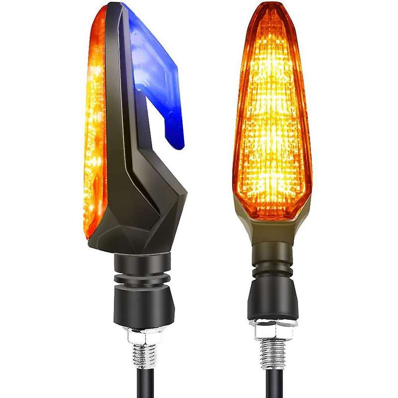 Motorcycle Turn Signal Red/Sequence Amber LED Indicator Light Daytime Running Lights DRL Switchback