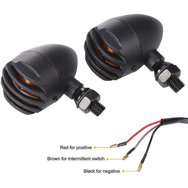 Motorcycle Turn Signals Light, 3 Wire Bulb Indicators Turn Signals for Cruiser Mini Chopper Frame