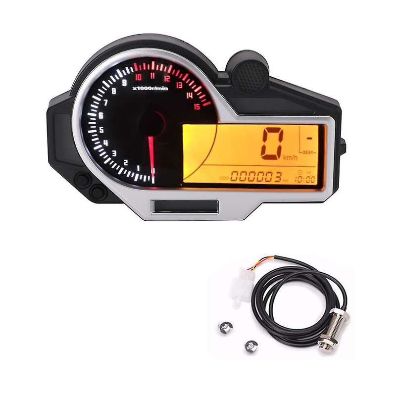 Motorcycle Universal 1, 2, 4 Cylinder Odometer Tachometer ATV LCD Digital Speedometer for