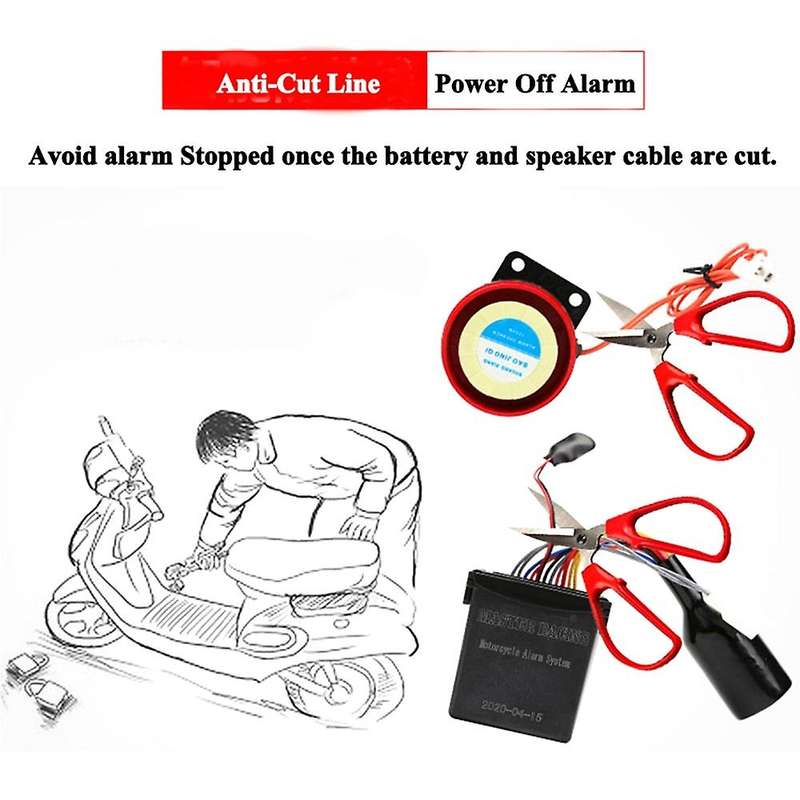 Motorcycle Two-Way Alarm LCD Screen Anti-Theft Security System with Accu Voltmeter Time Display Tire