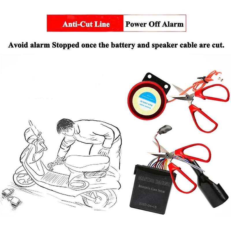 Motorcycle Two-Way Alarm LCD Screen Anti-Theft Security System Support Accu Voltmeter Time Display T