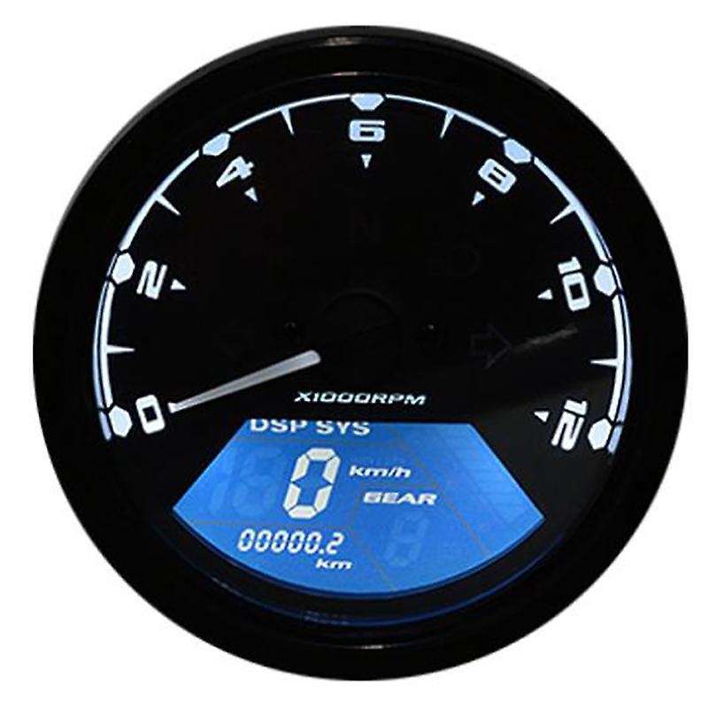Motorcycle Universal LCD Digital Speedometer 12000RPM LED Backlight Motorcycle Odometer for 2,4 Cyli