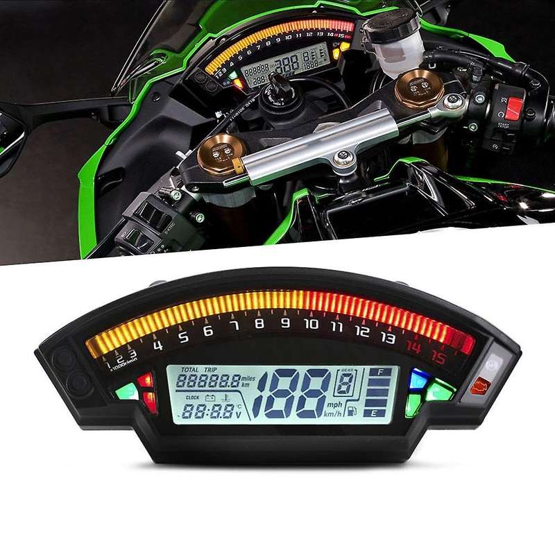 Motorcycle Universal LCD Digital Speedometer 14000RPM 6 Speed 199Km/H for 1,2,4 Cylinder Meter Odome