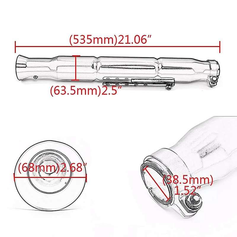 Motorcycle Universal Exhaust Muffler Pipe Tip Retro Vintage Rear Pipe Tube Exhause for CG EN125 XL88