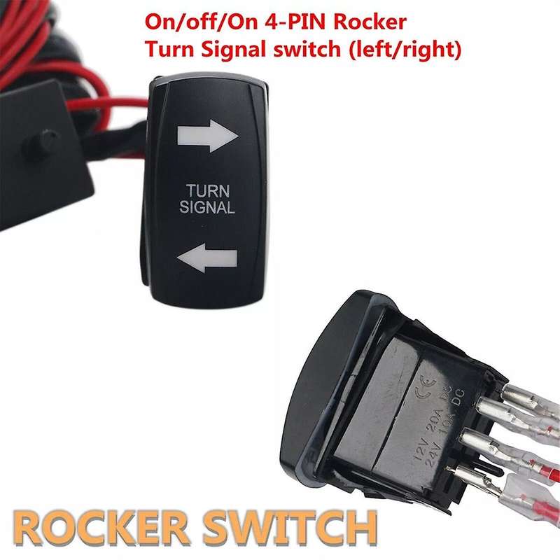 Motorcycle Universal Rocker Switch Turn Signal Kit Horn Flasher Relay Kit for SXS UTV ATV Dirt Bike