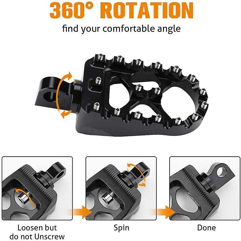 Motorcycle Wide Foot Pegs 360 degree Roating MX Chopper Style for Iron 883