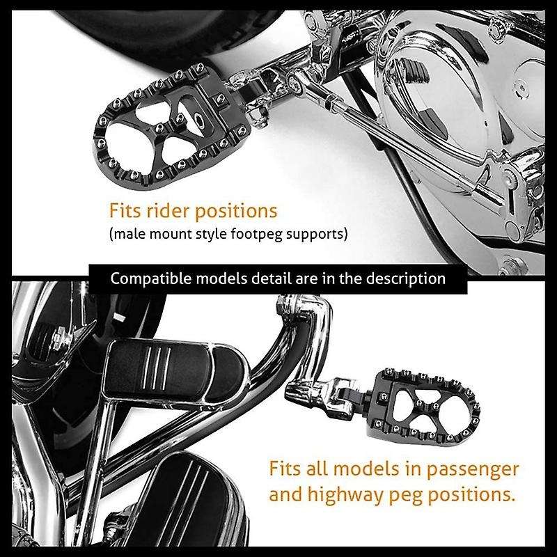 Motorcycle Wide Foot Pegs 360 degree Roating MX Chopper Style for Iron 883